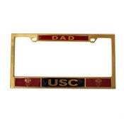 USC Trojans Brass Shield Dad License Plate Frame
